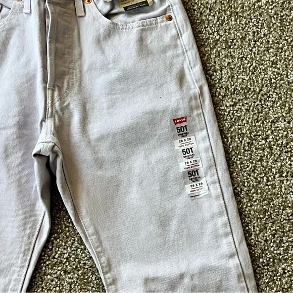 New with tags Levi's 501 light purple Straight Leg Jeans Classic Denim - Picture 4 of 11